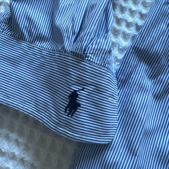 Polo Ralph Lauren Regent Custom Fit Striped Poplin Shirt - Picture 5 of 7